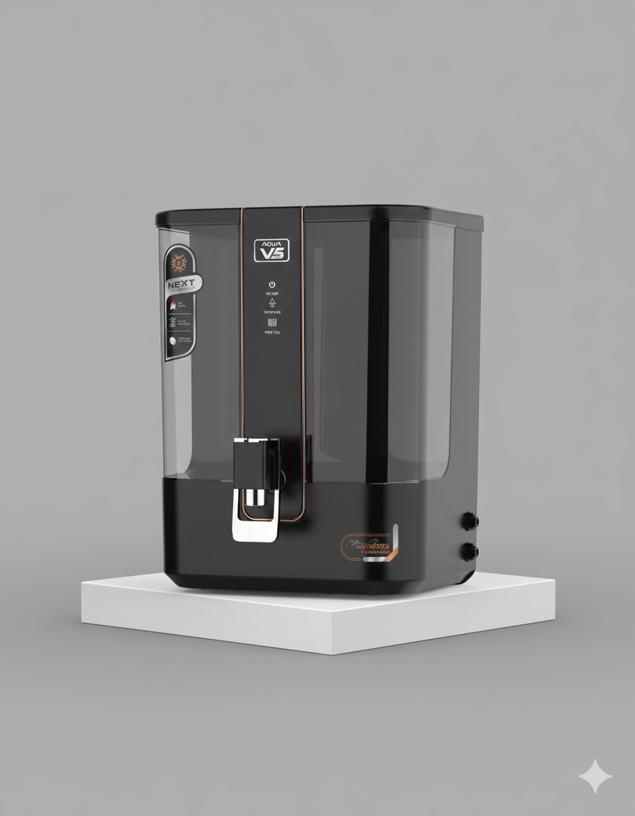 Aqueous V5 Grey – RO + UF + Copper + TDS Managed Purifier | 7-Stage Pure Water System | 1-Year Warranty